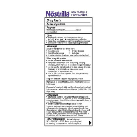 Nostrilla, Nasal Decongestant Original Fast Relief, 0.5 oz