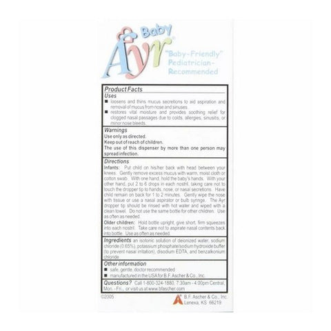 Ayr, Babys Saline Nose Spray Drops, 1 oz