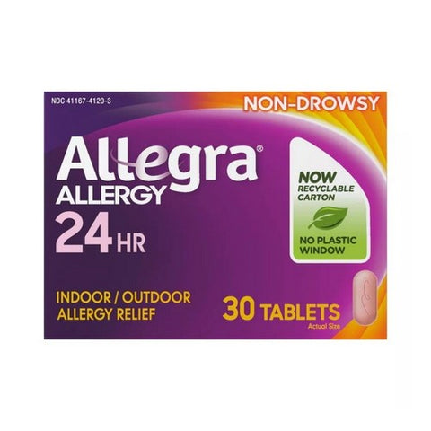 Allegra, Adult Allergy Tablets 24 Hour, 180 mg, 30 tabs