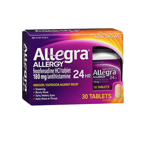 Allegra, Adult Allergy Tablets 24 Hour, 180 mg, 30 tabs
