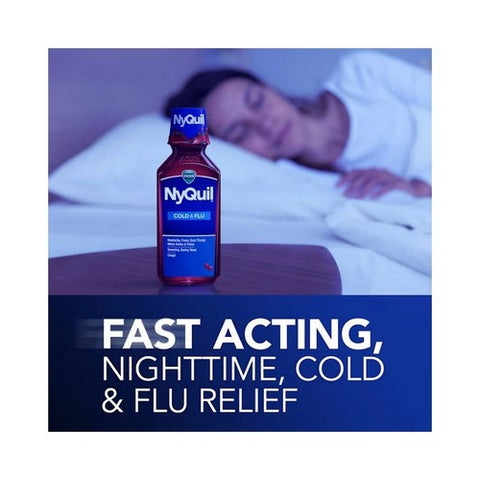 Vicks, Cold Flu Nighttime Relief Liquid Cherry, 8 Oz