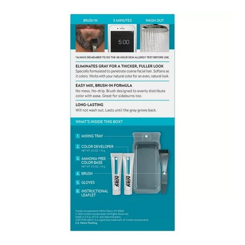 Just For Men, Mustache & Beard Brush-In Color Gel, Dark Brown (M-45), 1 Each