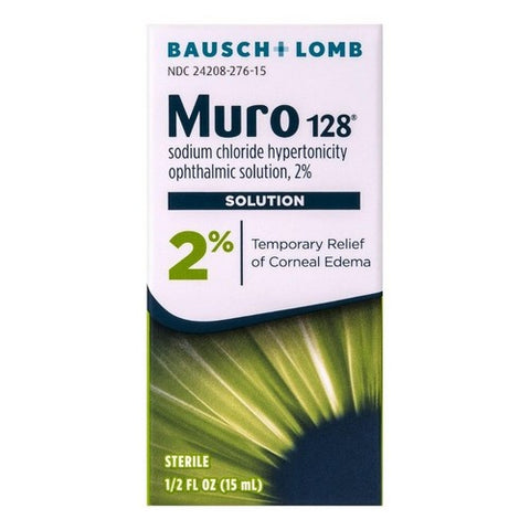 Bausch + Lomb, Bausch And Lomb Muro 128 2% Sterile Ophthalmic Eye Solution, 0.5 Oz