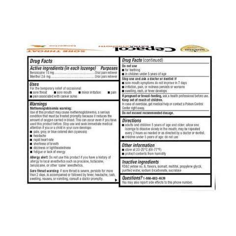 Cepacol, Sore Throat Maximum Strength Numbing Lozenges With Honey Lemon, Box Of 1
