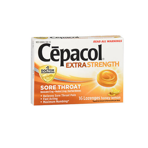 Cepacol, Sore Throat Maximum Strength Numbing Lozenges With Honey Lemon, Box Of 1