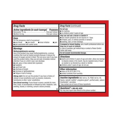 Airborne, Cepacol Sore Throat Maximum Strength Numbing Lozenges Cherry, 16 each