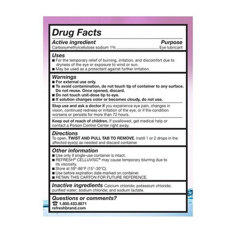 A&Z Pharmaceutical, Refresh Celluvisc Lubricant Eye Drops Single-Use Containers, Count of 30