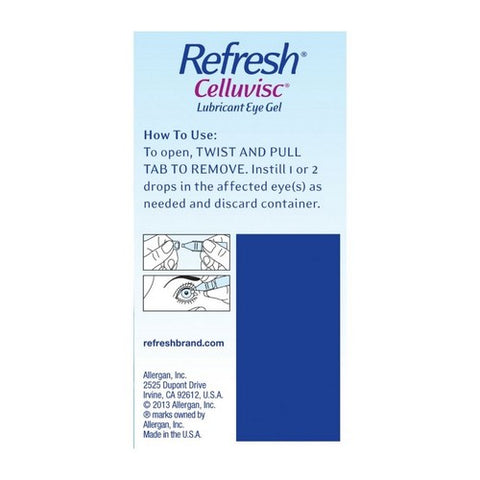 A&Z Pharmaceutical, Refresh Celluvisc Lubricant Eye Drops Single-Use Containers, Count of 30