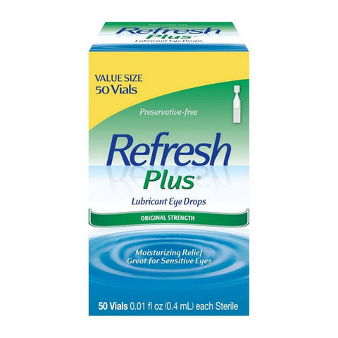Refresh, Plus Lubricant Eye Drops Single-Use Containers, Count of 50