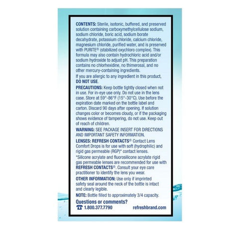 Refresh, Contact Lens Comfort Moisture Drops, 12 ml