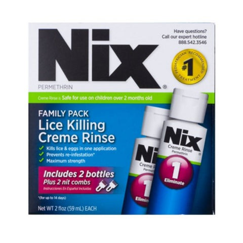 Nix, Lice Treatment Creme Rinse And Nit Removal Comb, 2 oz