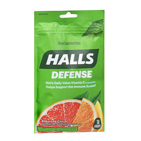 Halls, Defense Vitamin C Supplement Drops, Assorted Citrus 30 each