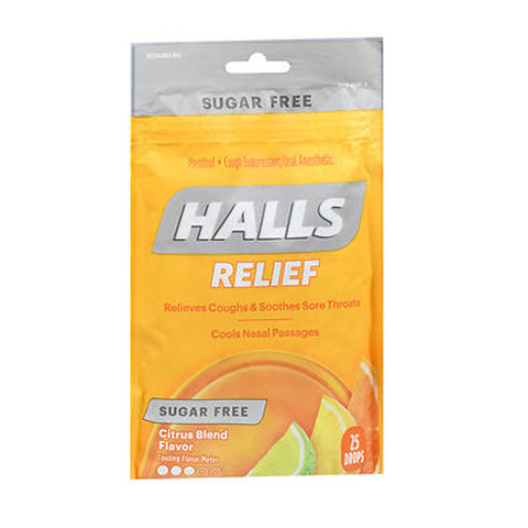 Halls, Mentho-Lyptus Drops Sugar Free, Citrus Blend 25 Each