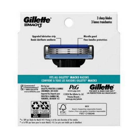 Gillette, Mach3 Cartridges, 8 each