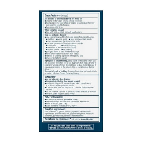 Advil, Advanced Medicine For Pain, 200 mg, 160 Liquid Filled Capsules