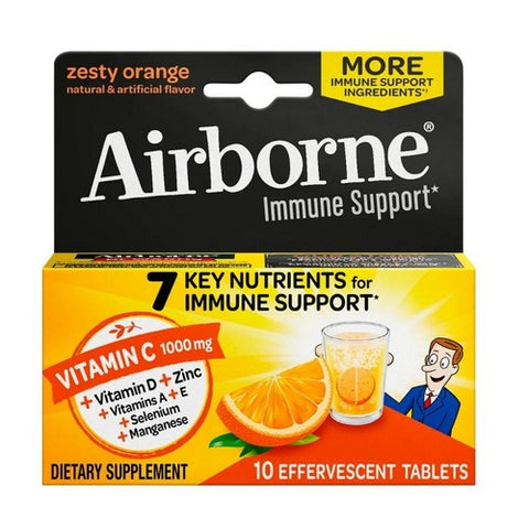 Airborne, Effervescent Health Formula, Orange 10 tabs