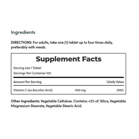Nature's Bounty, Vitamin C, 500 mg, 100 tabs