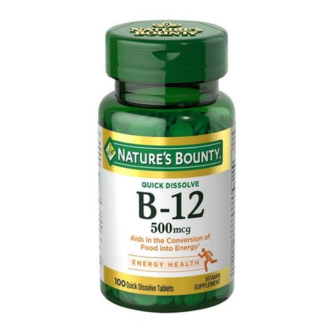 Nature's Bounty, Vitamin B-12 Microlozenges, 500 mcg, 100 tabs