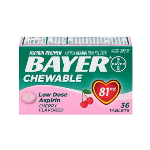 Bayer, Children's Aspirin Chewable Low Dose, 81 mg, Cherry 36 chewables