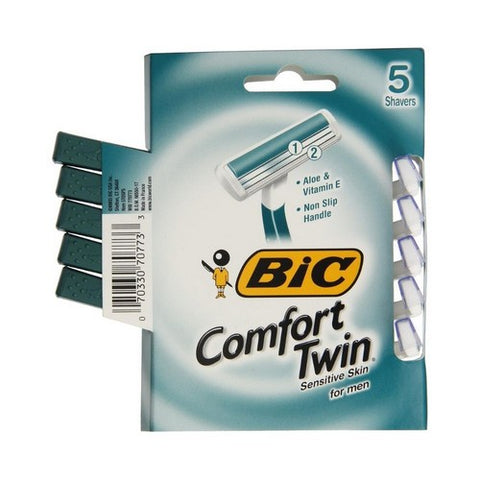 Bic, Comfort Twin Shavers For Men Sensitive Skin, 5 each