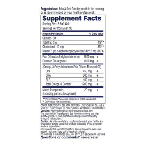 Theratears, Thera Tears Nutrition For Dry Eyes Softgels, Count of 1