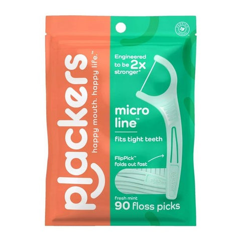 Plackers, Micro Mint Dental Flossers, 90 Each