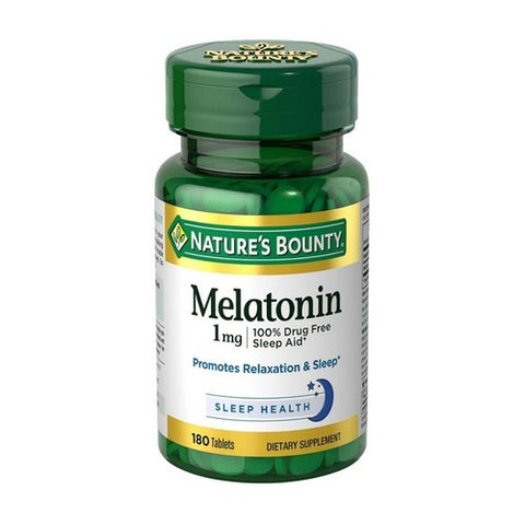 Nature's Bounty, Melatonin Natural Sleep Aid, 1 mg, 180 Tablets