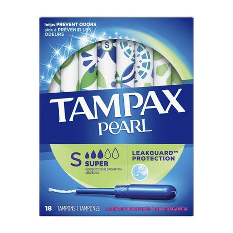 Tampax, Pearl Tampons With Plastic Applicators Super Absorbency, Fresh Scent 18 each