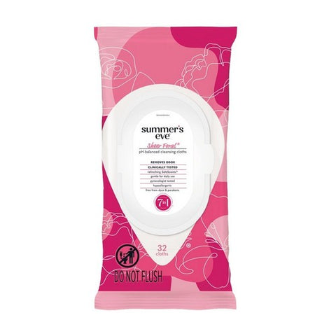 Summers Eve, Feminine Cleansing Cloths, Sensitive Skin Sheer Floral Summers 32 each