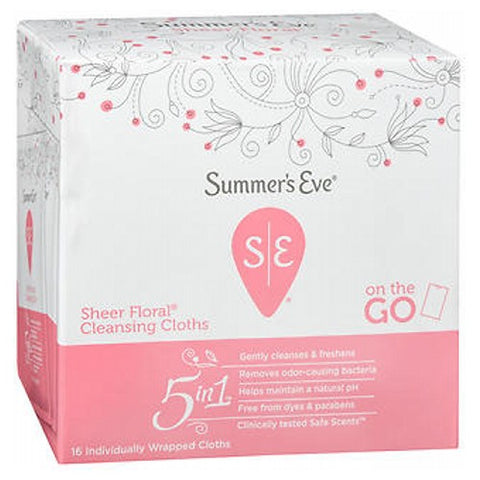Summers Eve, Feminine Cleansing Cloths, Sensitive Skin Sheer Floral Summers 32 each